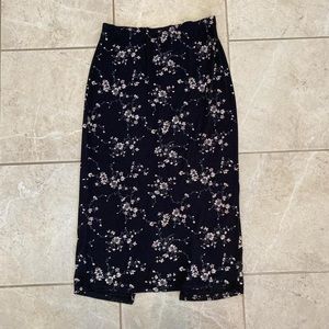Ultimate! Blues Vintage Black Midi Skirt